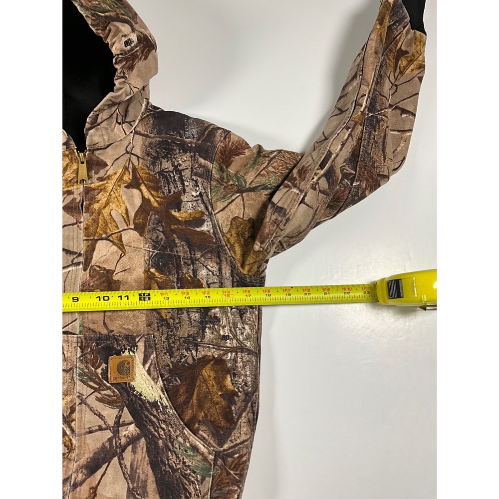 VTG Carhartt Youth L 10/12 YYJ220 CAP Camo Hooded Active Jacket Thermal Lined - Picture 11 of 16